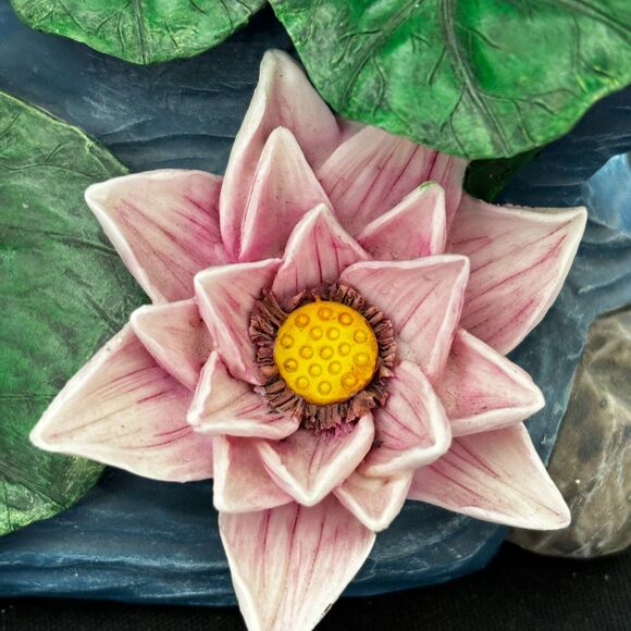 Herco Plate Frogs Ceramic 3-D Plate Statue Figurine Frogs, Waterlilies Gift - Picture 13 of 16